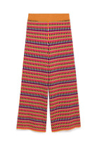 Illusion Jakarlı Organik Pamuk Kadın Mevsimlik Triko Pantolon Multi / Hardal - 8