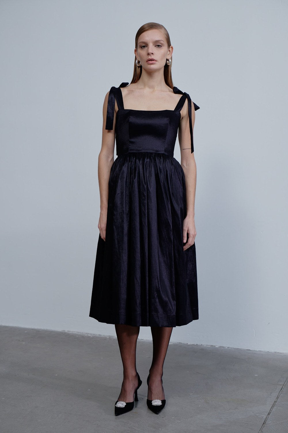 Sibby Midi Elbise Noire - 0