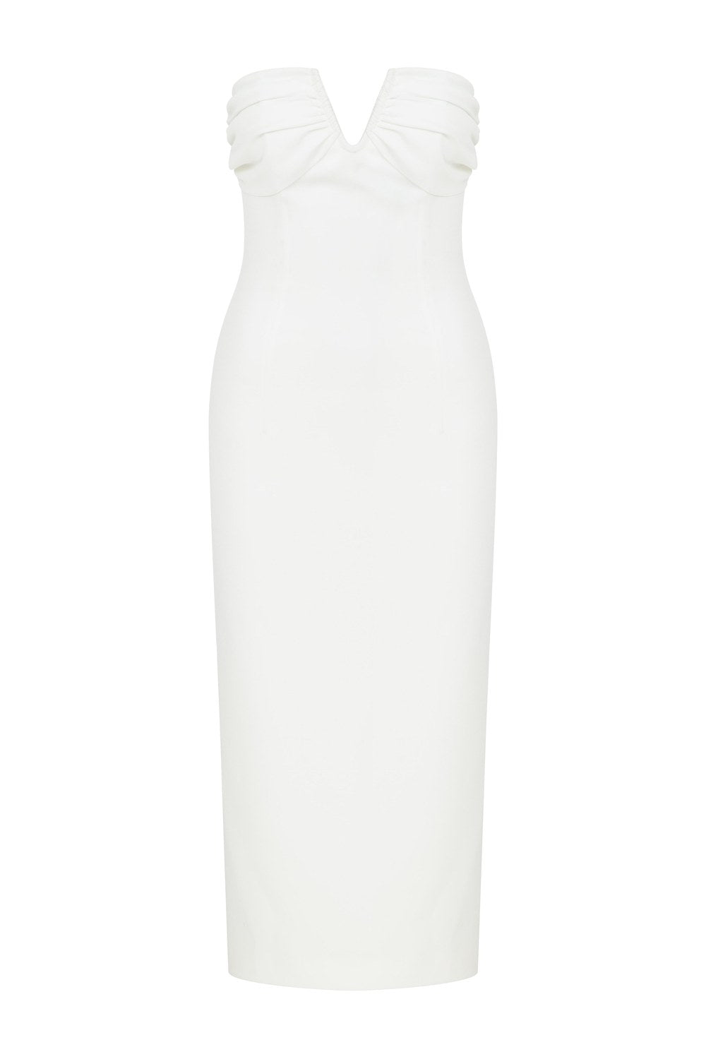 Miora Krep Midi Elbise Vanilla Ice - 5