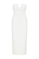 Miora Krep Midi Elbise Vanilla Ice - 5