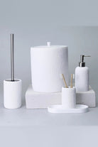 Natural Beyaz 5 Parça Polyester Banyo Seti - 0