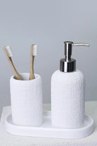 Natural Beyaz 5 Parça Polyester Banyo Seti - 2