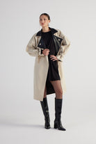Maxi Boy Kemerli Cloak Trenchkot Bej - 2