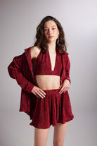 Beli Lastikli Bağlamalı Comfy Büstiyer Bordo - 3