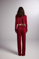 Crop Model Düğme Kapamalı Comfy Crop Gömlek Bordo - 5