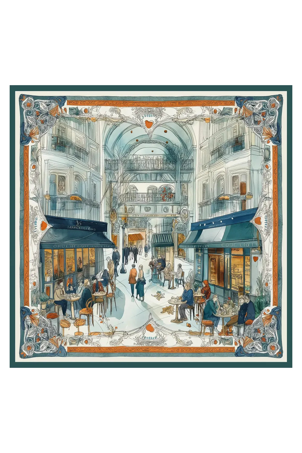 Passage Romantique İpek Fular - 0