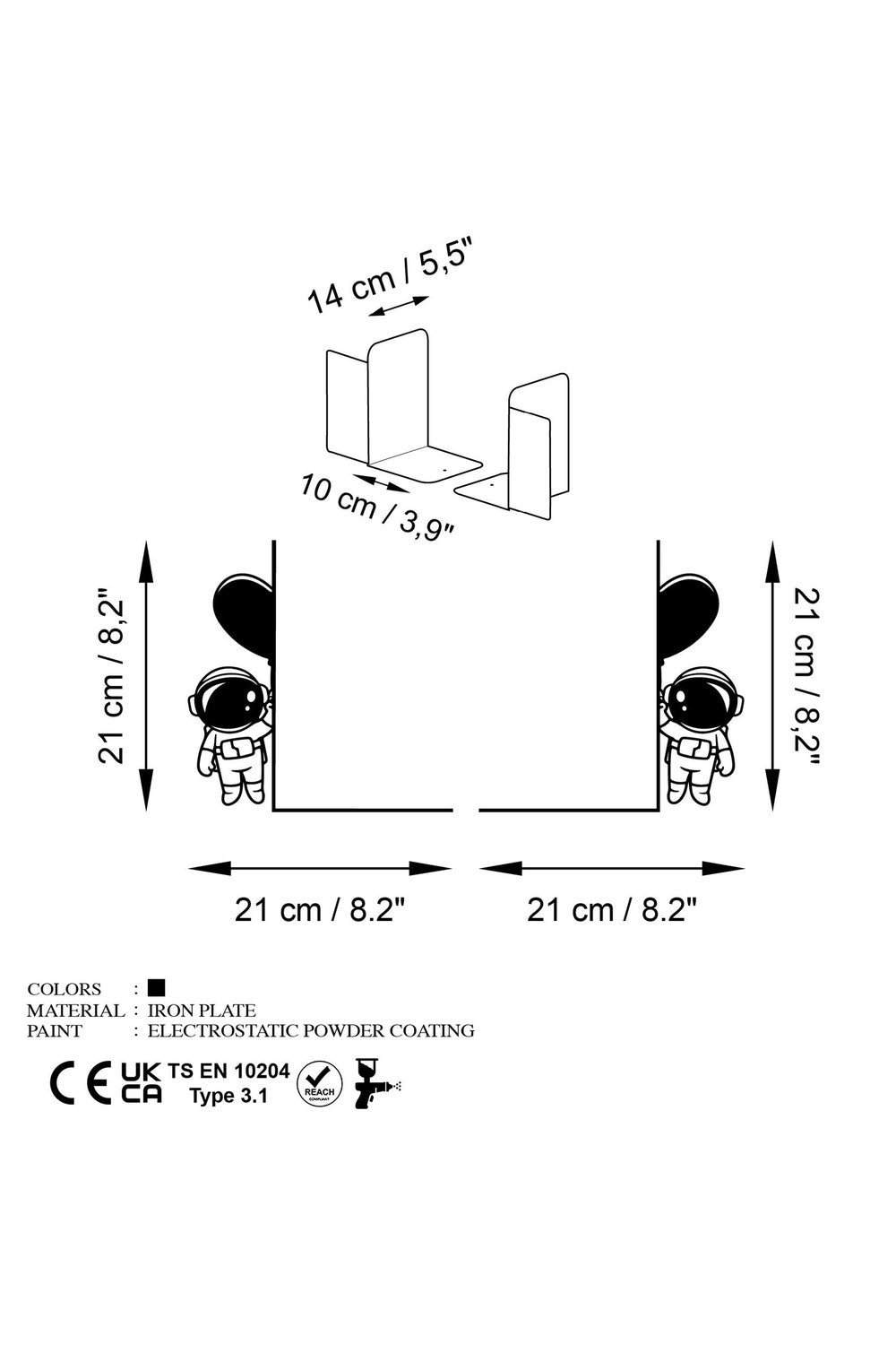 Kt-036 Dekoratif Metal Kitap Tutucu - 4