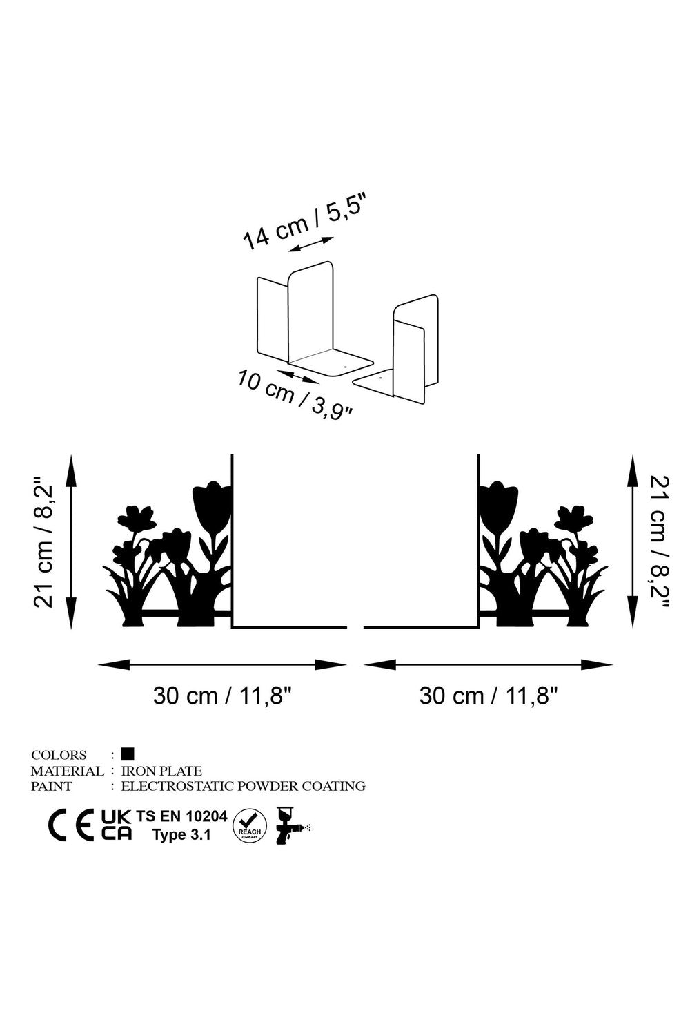 Kt-025 Dekoratif Metal Kitap Tutucu - 4