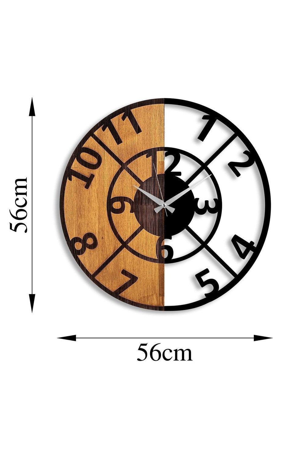 Mas-057 Dekoratif Ahşap Metal Duvar Saati - 6