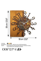 Mas-007-A Dekoratif Ahşap Metal Duvar Saati - 7