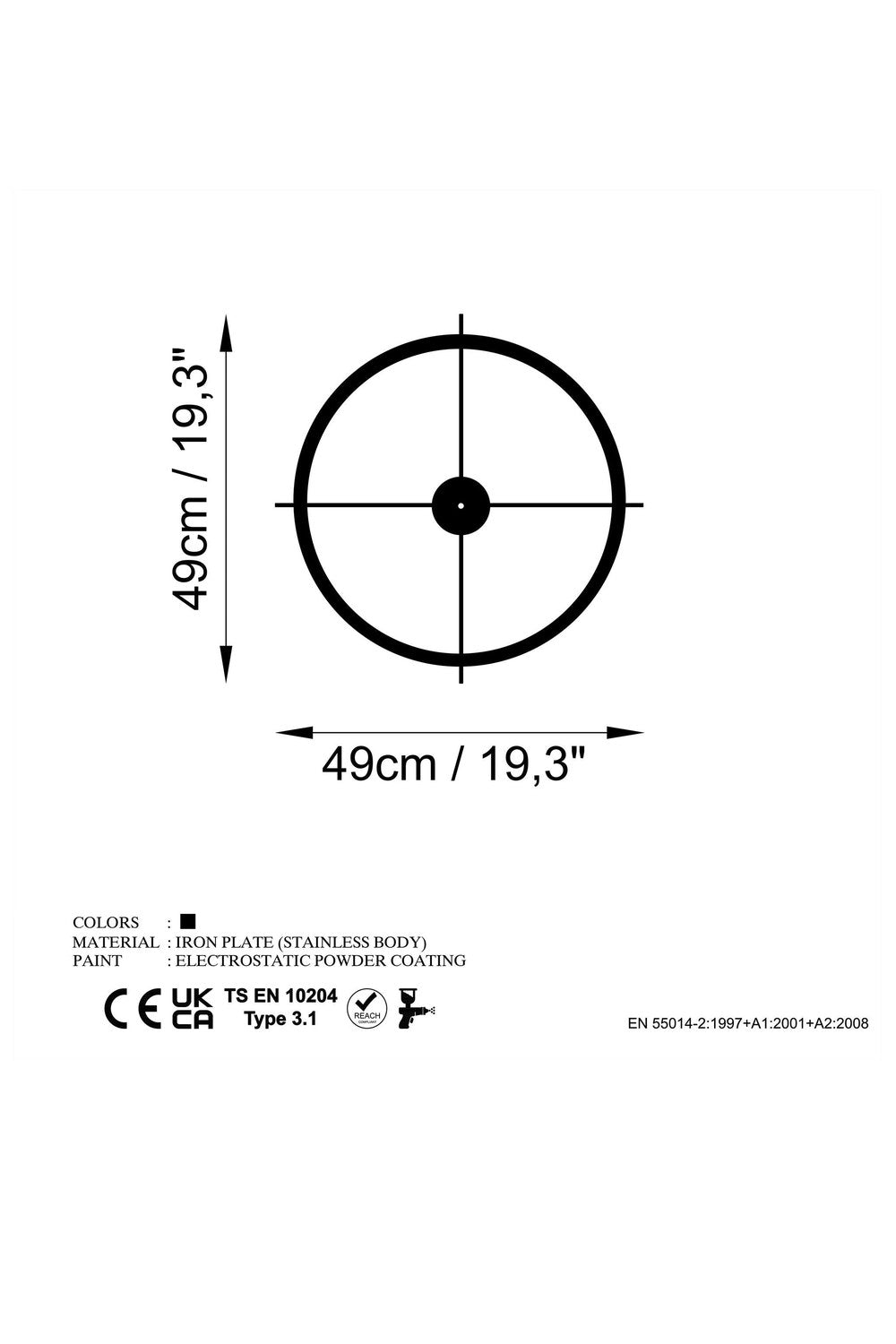 Watch-052 Dekoratif Metal Duvar Saati - 5