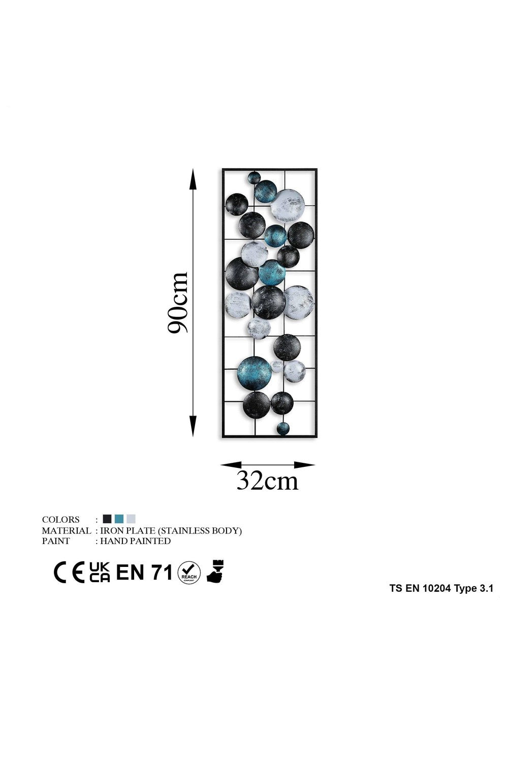 Bys-119-A Dekoratif Metal Duvar Tablosu - 6