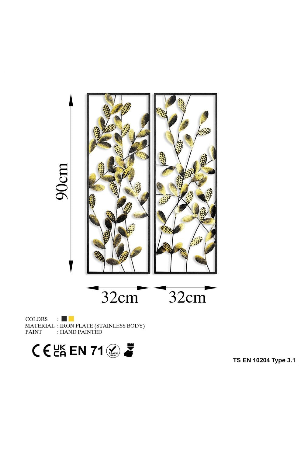 Bys-094-A Dekoratif 2'li Metal Duvar Tablosu - 6