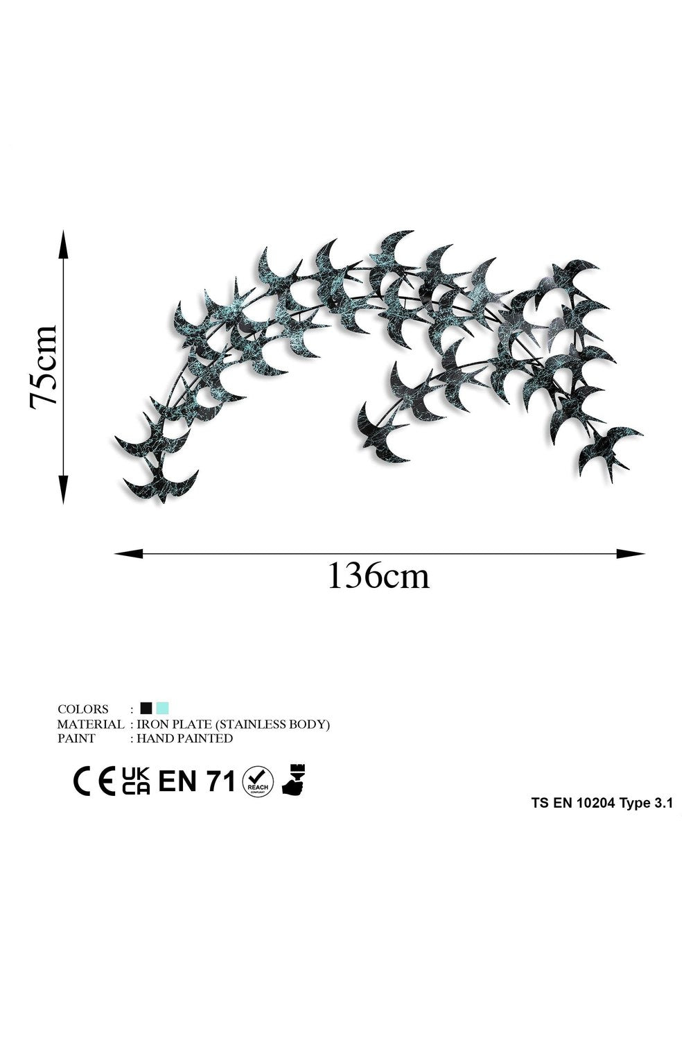 Bys-057-A Dekoratif Metal Duvar Tablosu - 6