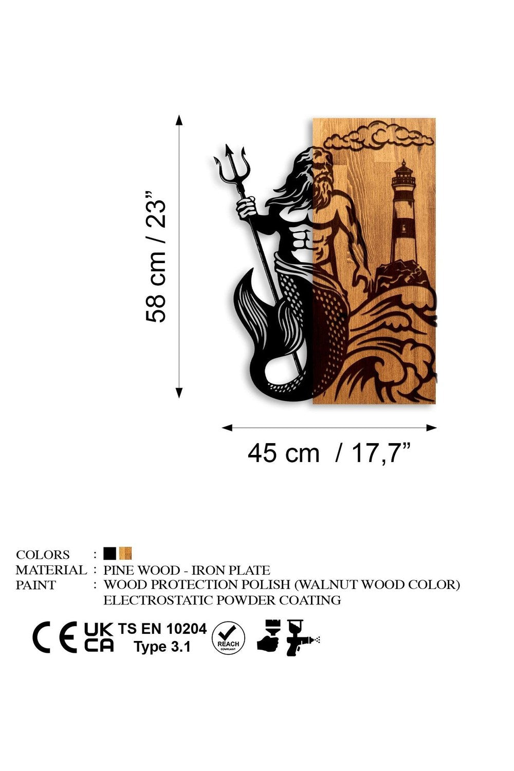 Ma-467 Ahşap Metal Duvar Tablosu - 5