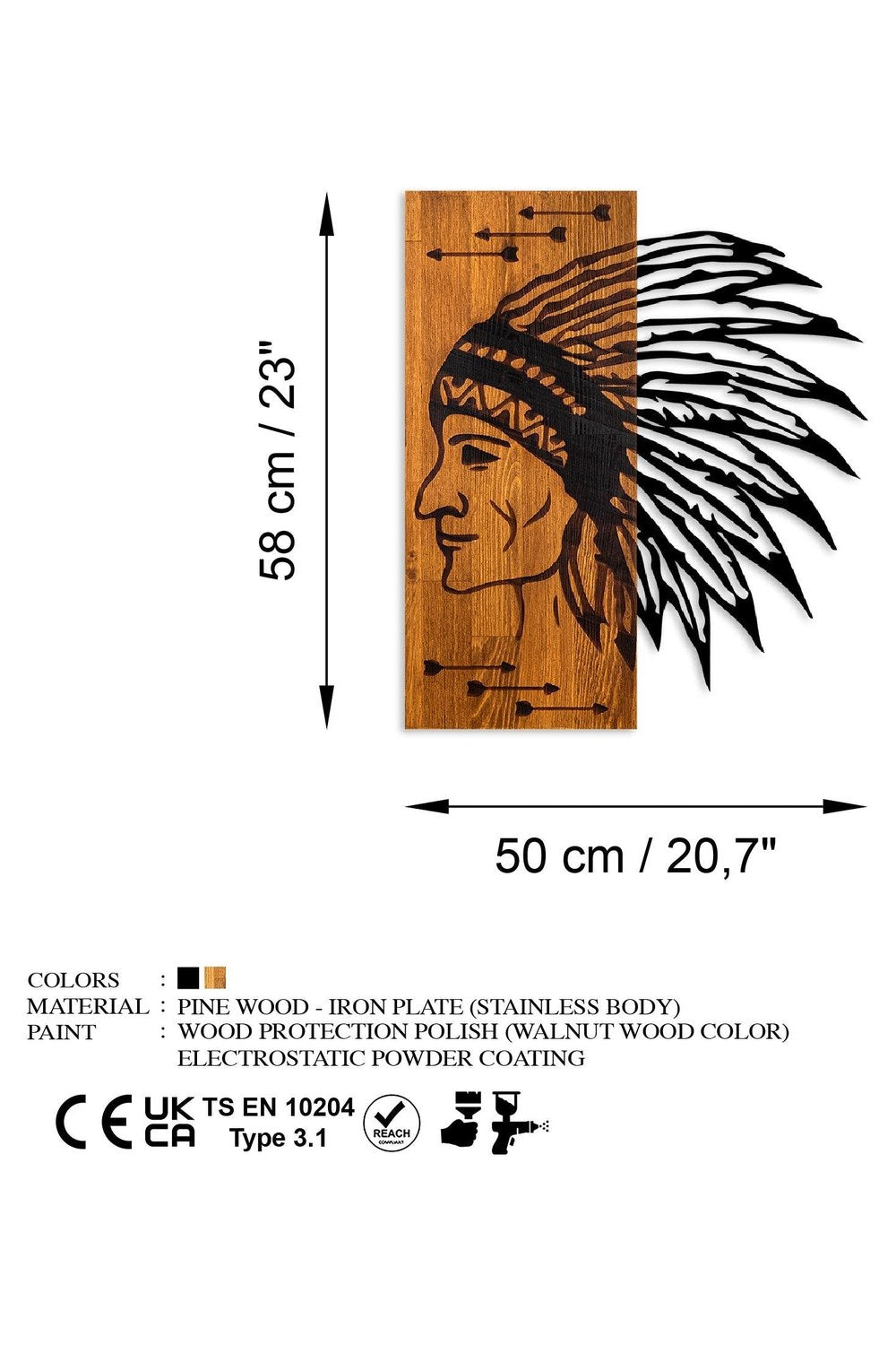 Ma-429 Ahşap Metal Duvar Tablosu - 6