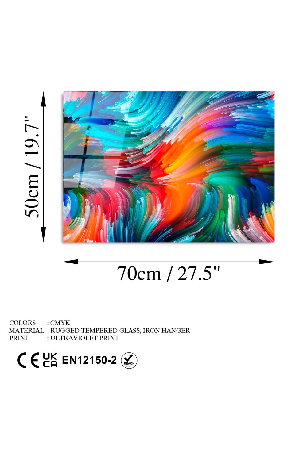 Uv-266 Baskılı Cam Dikdörtgen Duvar Tablosu - 7