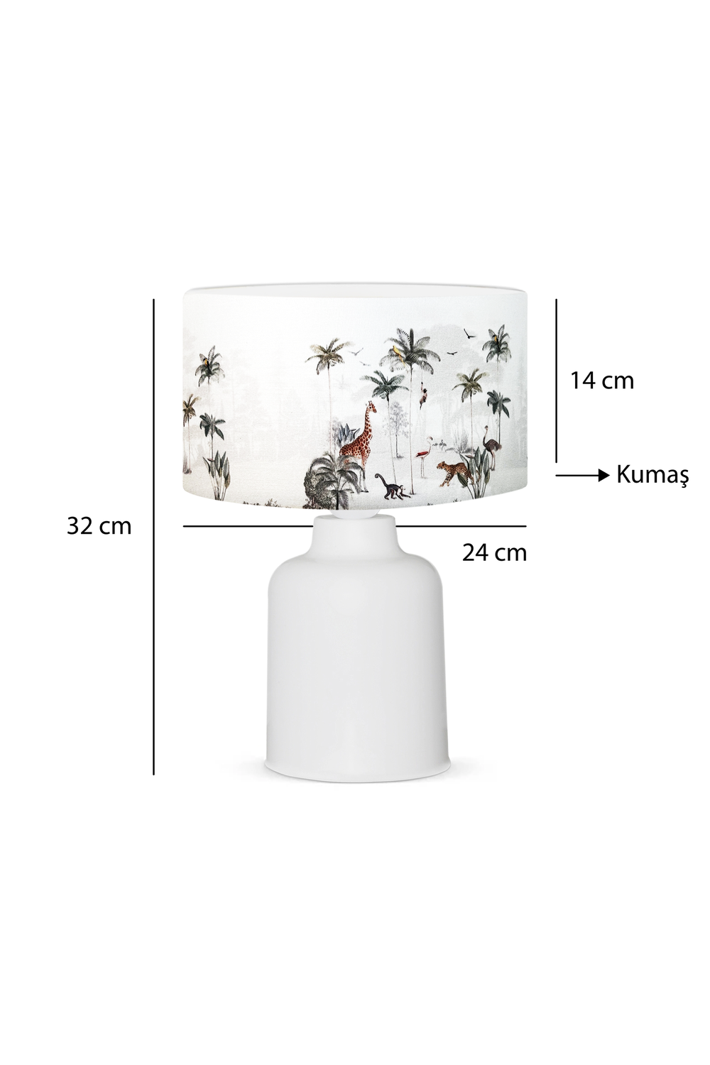 Orman Temalı Kumaş Baskılı Çocuk Odası Abajur Lamba - 2