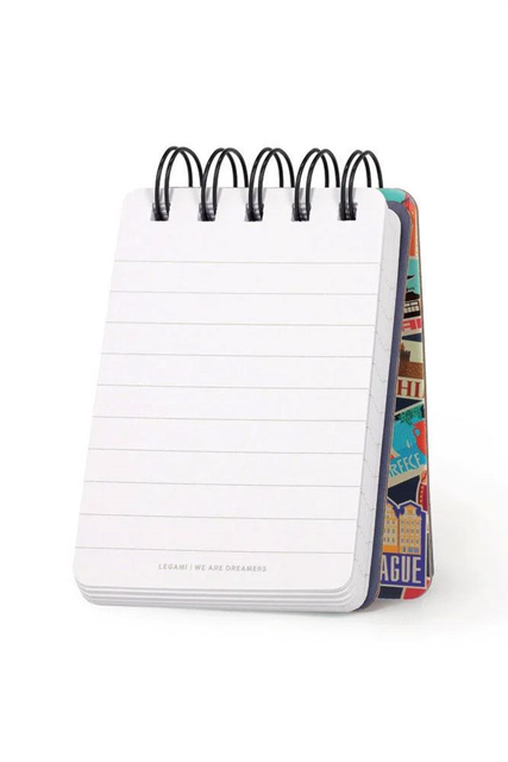 Çizgili Spiral Ciltli Defter - Mini Boy - Gezi Desenli - 1