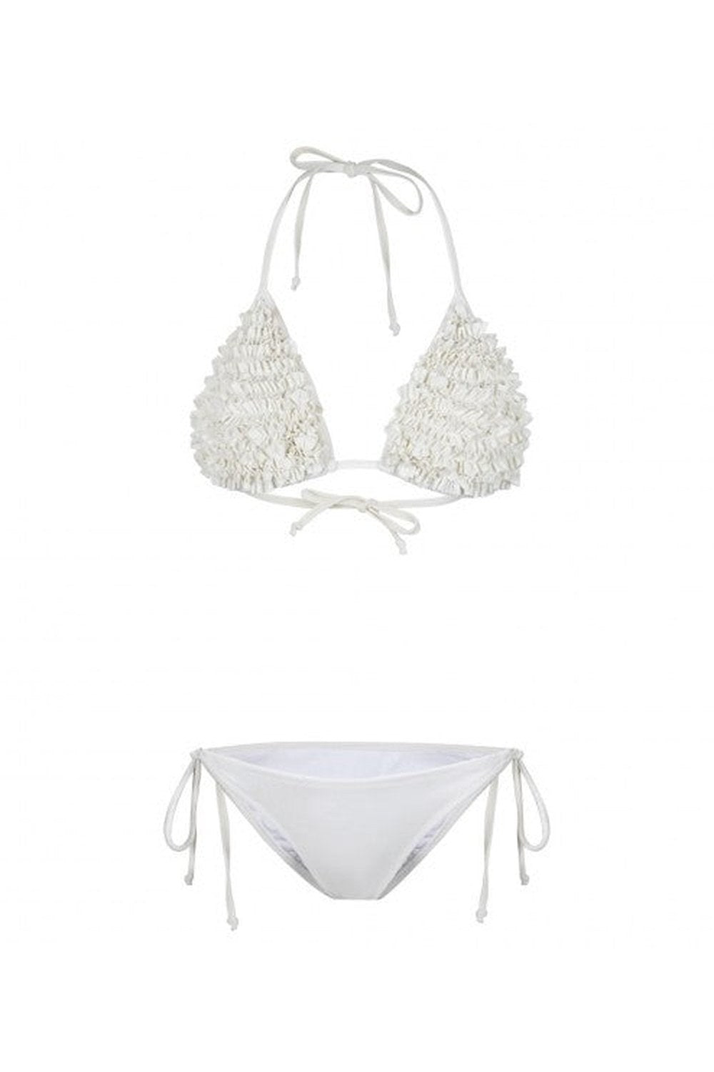 White Ruffled Bikini Takımı - 0