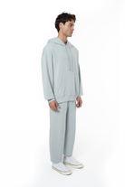 Erkek Oversize Fm Icon Nakışlı Hoodie - Mavi - 2