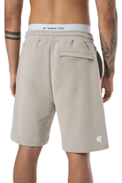 Unisex Relaxed Fit Basic Fakemood Baskılı Şort - Taş - 3