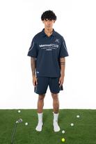 Erkek Oversize Fakemood Jersey Polo Yaka Golf Forma - Lacivert - 0