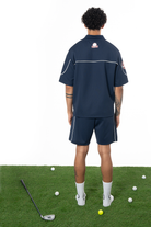Erkek Oversize Fakemood Jersey Polo Yaka Golf Forma - Lacivert - 2