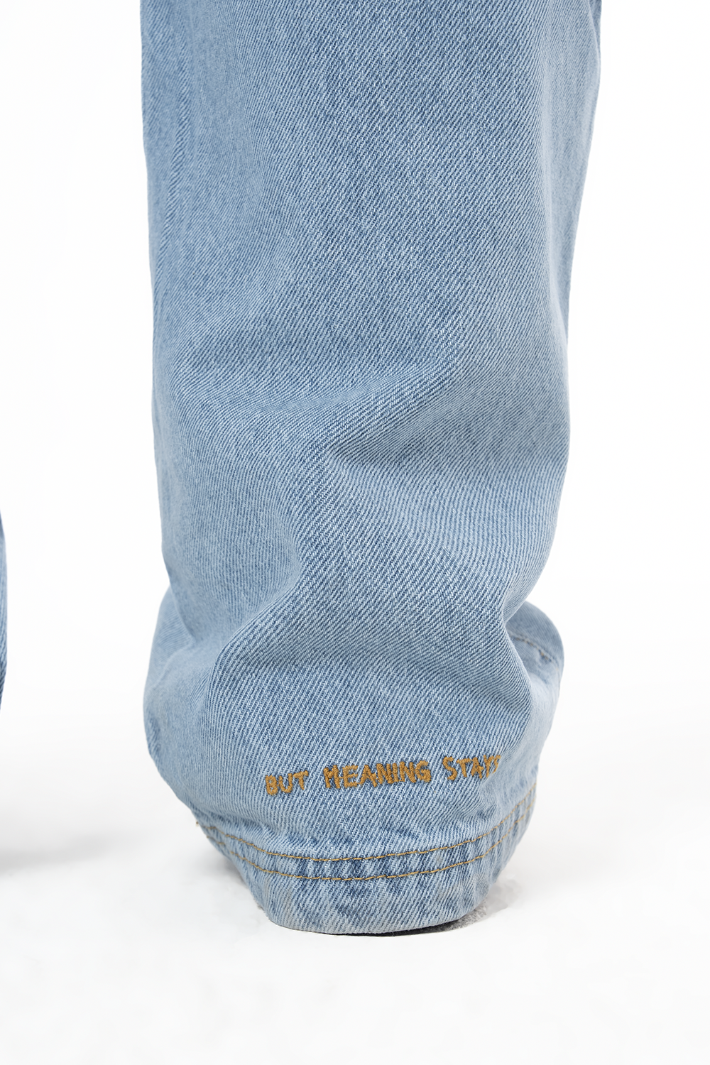 Unisex Relaxed Fit Logo Kabartmalı Nakış Detaylı Premium Kargo Pantolon - Mavi - 6