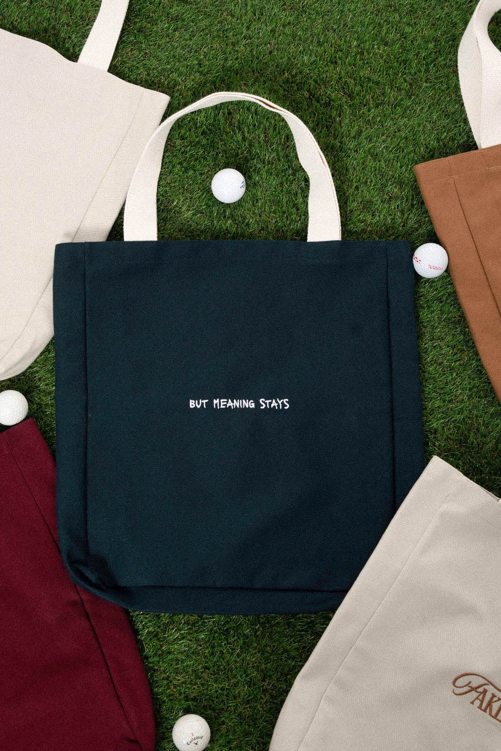 Unisex Fakemood Nakışlı Tote Bag - Yeşil - 1