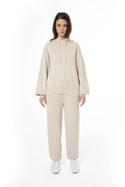 Kadın Relaxed Fit Fm Icon Nakışlı Jogger - Bej - 0