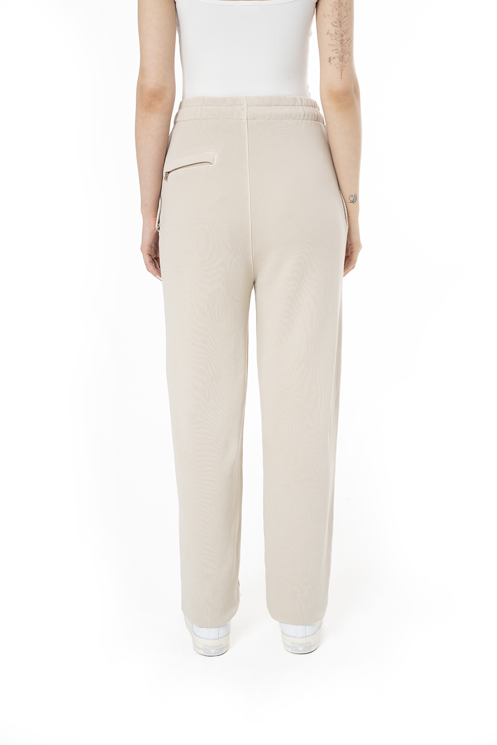 Kadın Relaxed Fit Fm Icon Nakışlı Jogger - Bej - 4