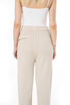 Kadın Relaxed Fit Fm Icon Nakışlı Jogger - Bej - 5