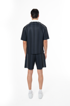 Erkek Oversize Jersey Kumaş Fm Icon Logo Detaylı Şort - Siyah - 2