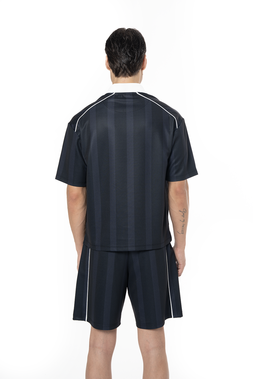 Erkek Oversize Jersey Kumaş Fm Icon Logo Detaylı Şort - Siyah - 3