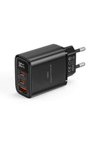 Gan Teknolojili 3 Portlu Dijital Ekranlı Şarj Adaptörü, 30w - 2