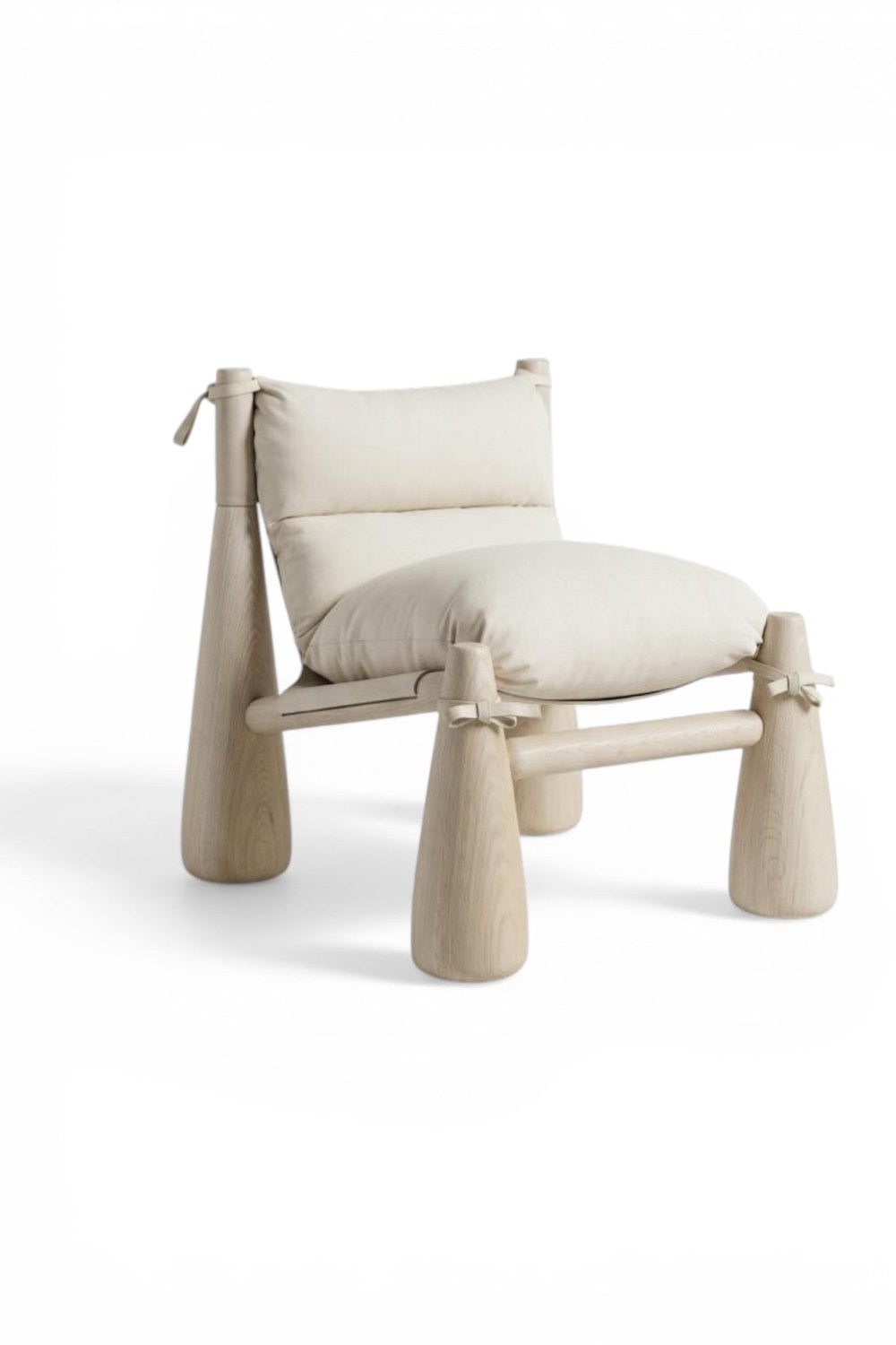 Vola Masif Ahşap Ayaklı Berjer, 72x72x70 Cm - 0