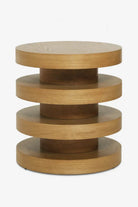 Circu Yan Sehpa, Masif Ahşap - 36 Cm - 3