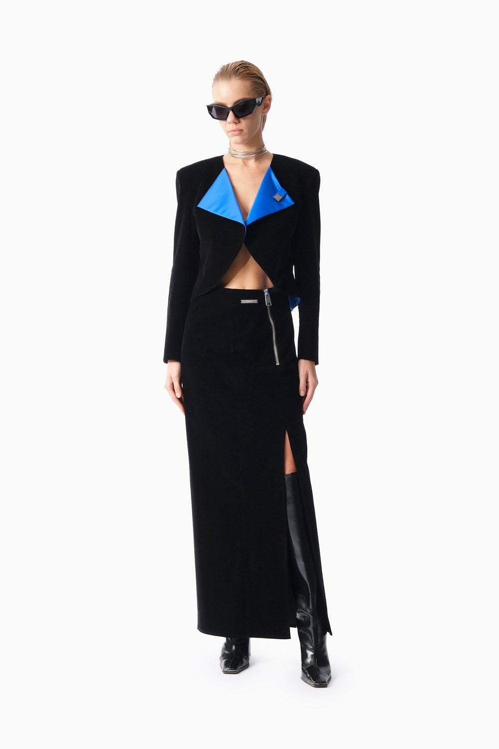 Kadife Crop Blazer - 1