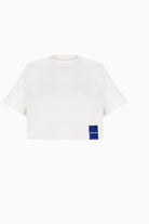 Oversize Flag Beyaz Crop T Shirt - 0