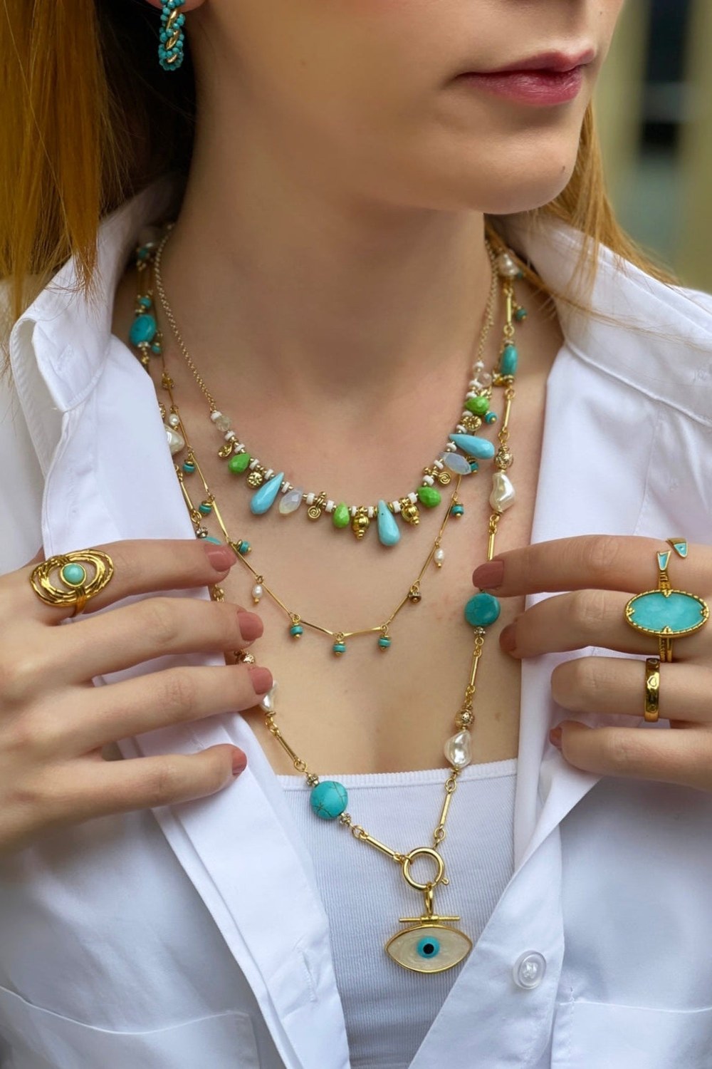 Dancing Disco Turquoise Sparkle Necklace - 1