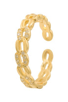 Chain Ring 925 Ayar Gümüş Zirkon Taşlı Ayarlanabilir Yüzük - 0