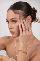 Chain Ring 925 Ayar Gümüş Zirkon Taşlı Ayarlanabilir Yüzük - 2