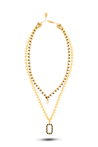 Eclipse Gold Double Row Black Necklace - 0
