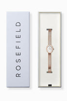 Mini Oval Rose Gold Kasa Beyaz Kadran Hasır Kordon Kadın Kol Saati - 3