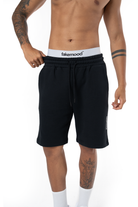 Unisex Relaxed Fit Basic Fakemood Baskılı Şort - Siyah - 2