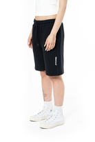 Unisex Relaxed Fit Basic Fakemood Baskılı Şort - Siyah - 6