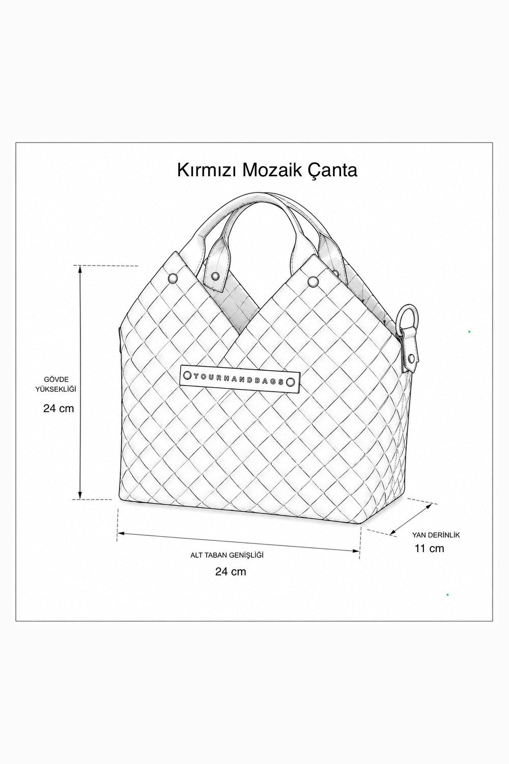 Mozaik Çanta - Kırmızı - 4