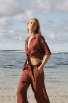 Lucid Flow Tie Pants Burgundy - 1