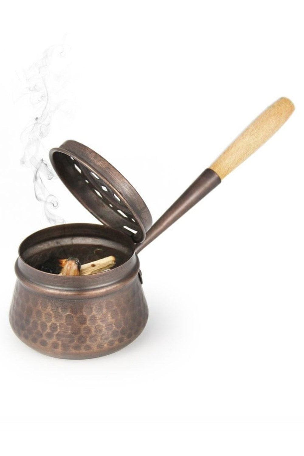 Coho Antique Dövme Bakır Tütsü Gezdirme Çanağı - 1